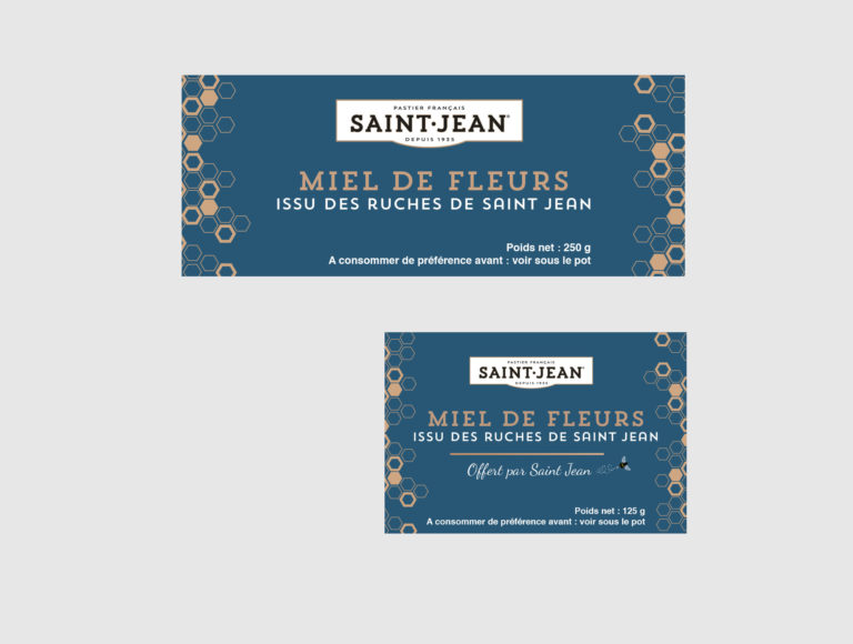 Etiquettes pour Miel de la marque Saint Jean